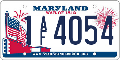 MD license plate 1AF4054