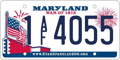 MD license plate 1AF4055