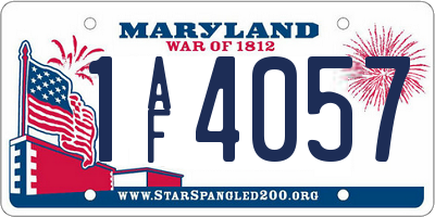 MD license plate 1AF4057