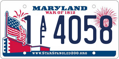 MD license plate 1AF4058