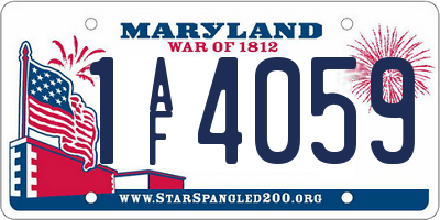 MD license plate 1AF4059