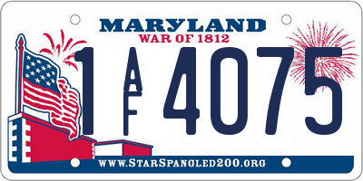 MD license plate 1AF4075