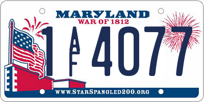 MD license plate 1AF4077