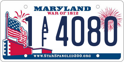 MD license plate 1AF4080