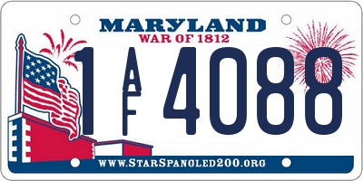 MD license plate 1AF4088
