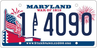 MD license plate 1AF4090