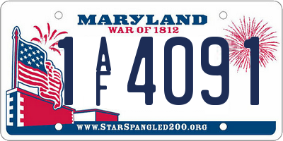 MD license plate 1AF4091
