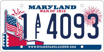 MD license plate 1AF4093