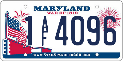 MD license plate 1AF4096