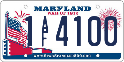MD license plate 1AF4100