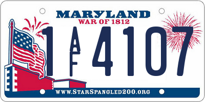 MD license plate 1AF4107