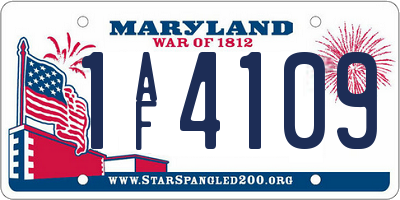 MD license plate 1AF4109