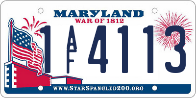 MD license plate 1AF4113