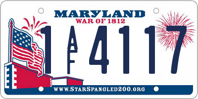 MD license plate 1AF4117