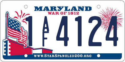 MD license plate 1AF4124