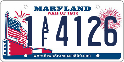 MD license plate 1AF4126