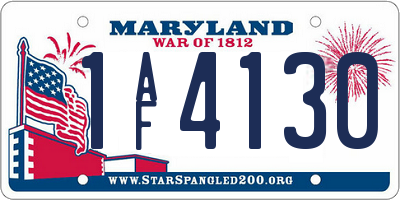 MD license plate 1AF4130