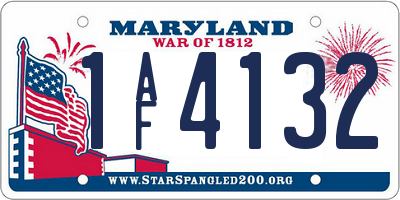 MD license plate 1AF4132