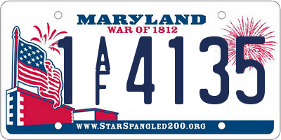 MD license plate 1AF4135