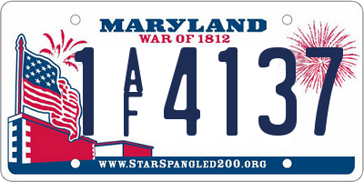 MD license plate 1AF4137
