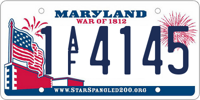 MD license plate 1AF4145