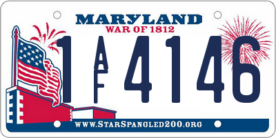 MD license plate 1AF4146