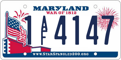 MD license plate 1AF4147