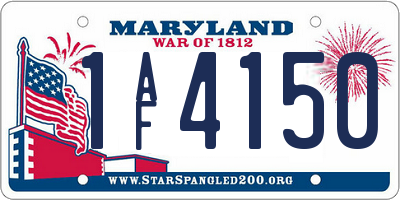 MD license plate 1AF4150