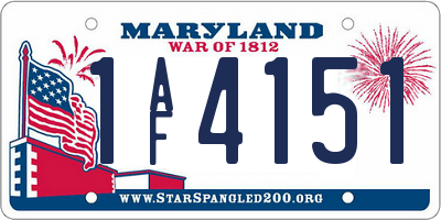 MD license plate 1AF4151