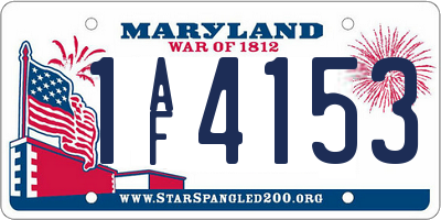 MD license plate 1AF4153