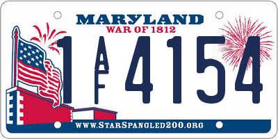 MD license plate 1AF4154