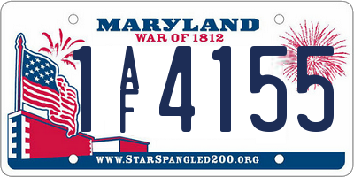MD license plate 1AF4155