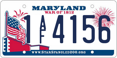 MD license plate 1AF4156