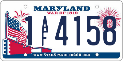 MD license plate 1AF4158