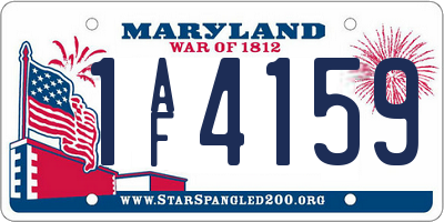 MD license plate 1AF4159