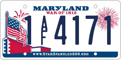 MD license plate 1AF4171