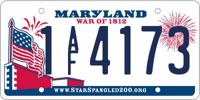MD license plate 1AF4173