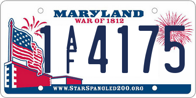 MD license plate 1AF4175