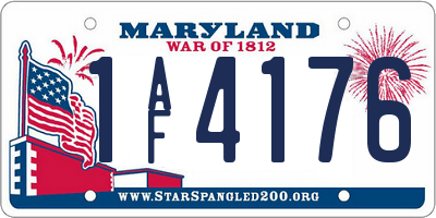 MD license plate 1AF4176
