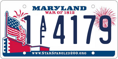 MD license plate 1AF4179