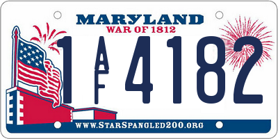 MD license plate 1AF4182