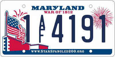 MD license plate 1AF4191
