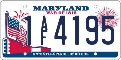 MD license plate 1AF4195
