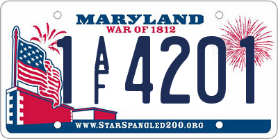 MD license plate 1AF4201
