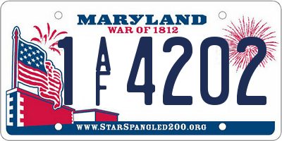 MD license plate 1AF4202