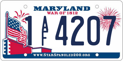MD license plate 1AF4207