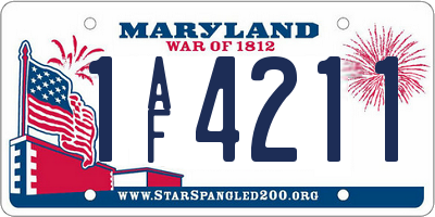 MD license plate 1AF4211