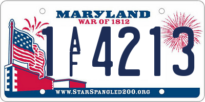 MD license plate 1AF4213