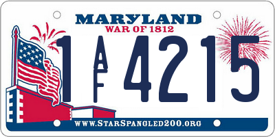 MD license plate 1AF4215