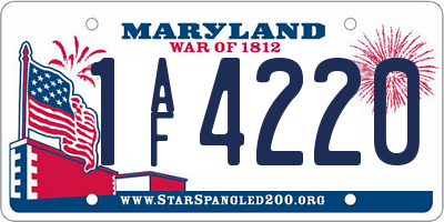 MD license plate 1AF4220